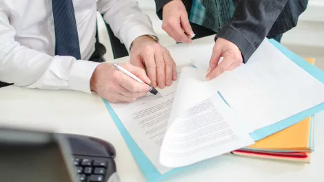 Signing contract
