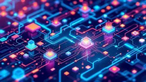 Abstract ai powered automation data engineering glowing nodes digital data streams modern innovation