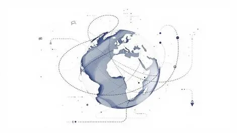 Illustration globe global payment connections simplified lines abstract background