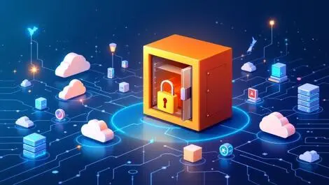 Secure digital vault cloud icons data servers global network new zealand