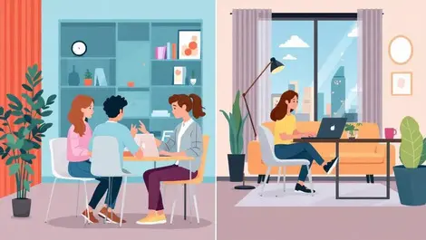 Young australian professionals working office home modern digital devices