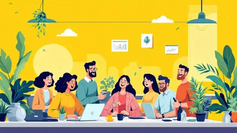 Happy employees office greenery sustainable design workplace satisfaction