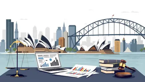 Sydney skyline opera house harbour bridge legal technology services desk