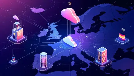 European office network map uk germany netherlands spain cloud iso