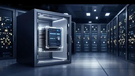 Secure bank data center glass vault hsm blockchain cubes