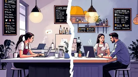 Aus nz cafe owners glued to screens poor inperson service scene