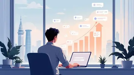 Singapore small business owner ai growth chatbots flat vector