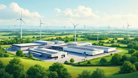 Schneider electric france green factory with solar wind clean tech