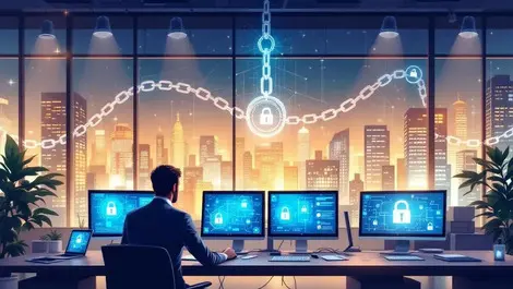 Msp soc analysts monitors chain icons third party risk scene